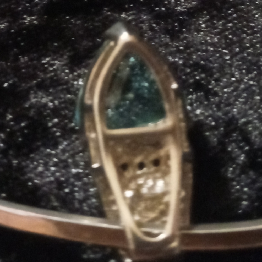 Uma sterling silver choker with a large genuine topaz pendant in 925. marked - Picture 11 of 12